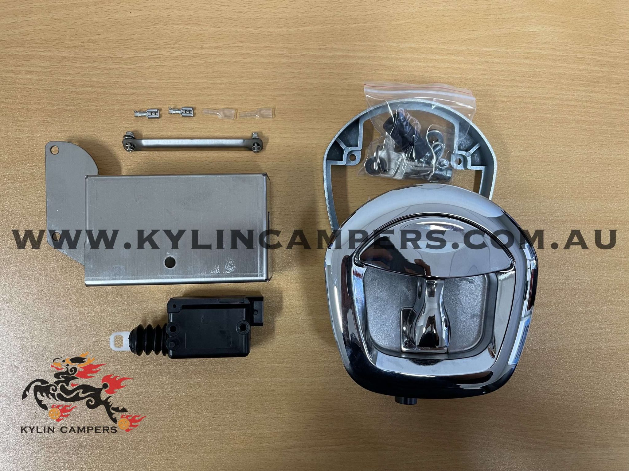 Whale Tail Lock for Ute Canopy in Chrome 12V Powered Kylin Campers