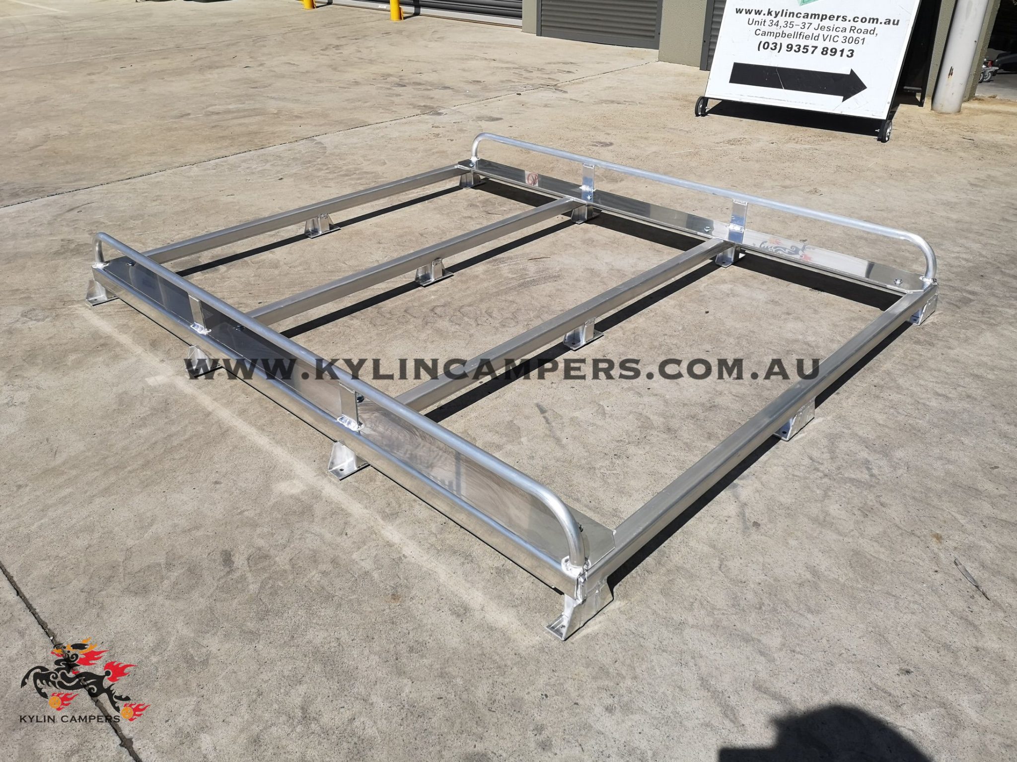 1.8m x 1.5m Silver Ute Canopy Roof Top Tent Rack Kylin Campers