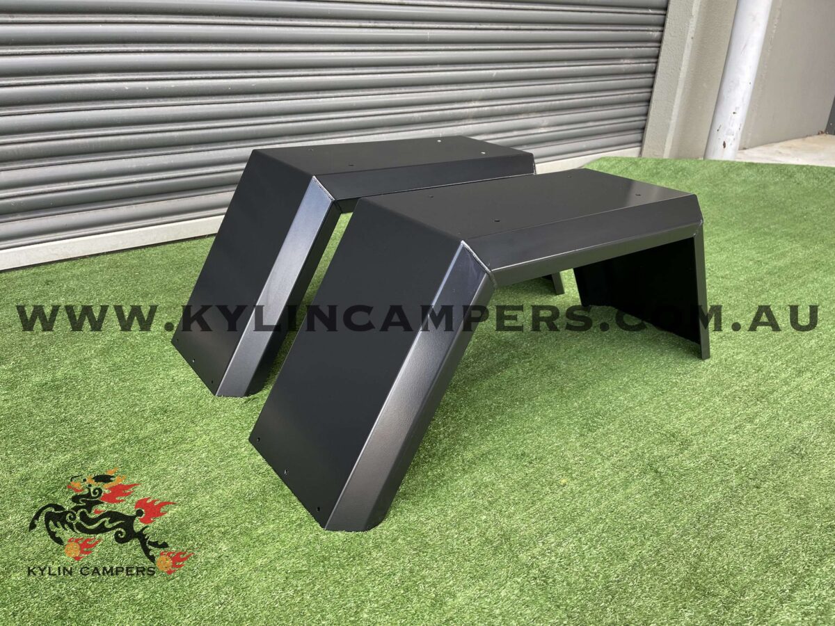 Flared Aluminium Wheel Guards in Black (3mm) (Pair) Kylin Campers