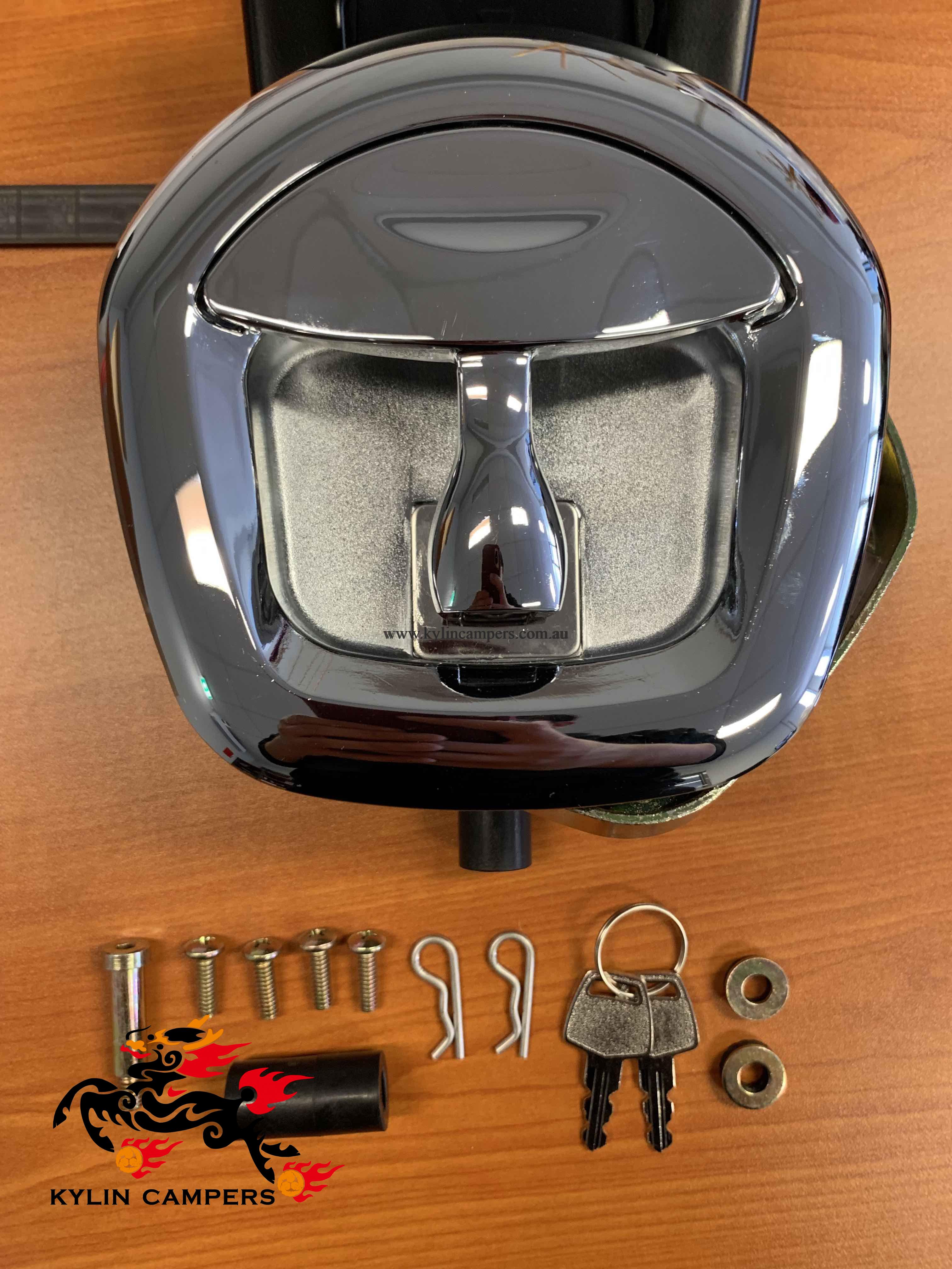 Chrome Whale Tail Lock for Ute Canopy Kylin CampersKylin Campers