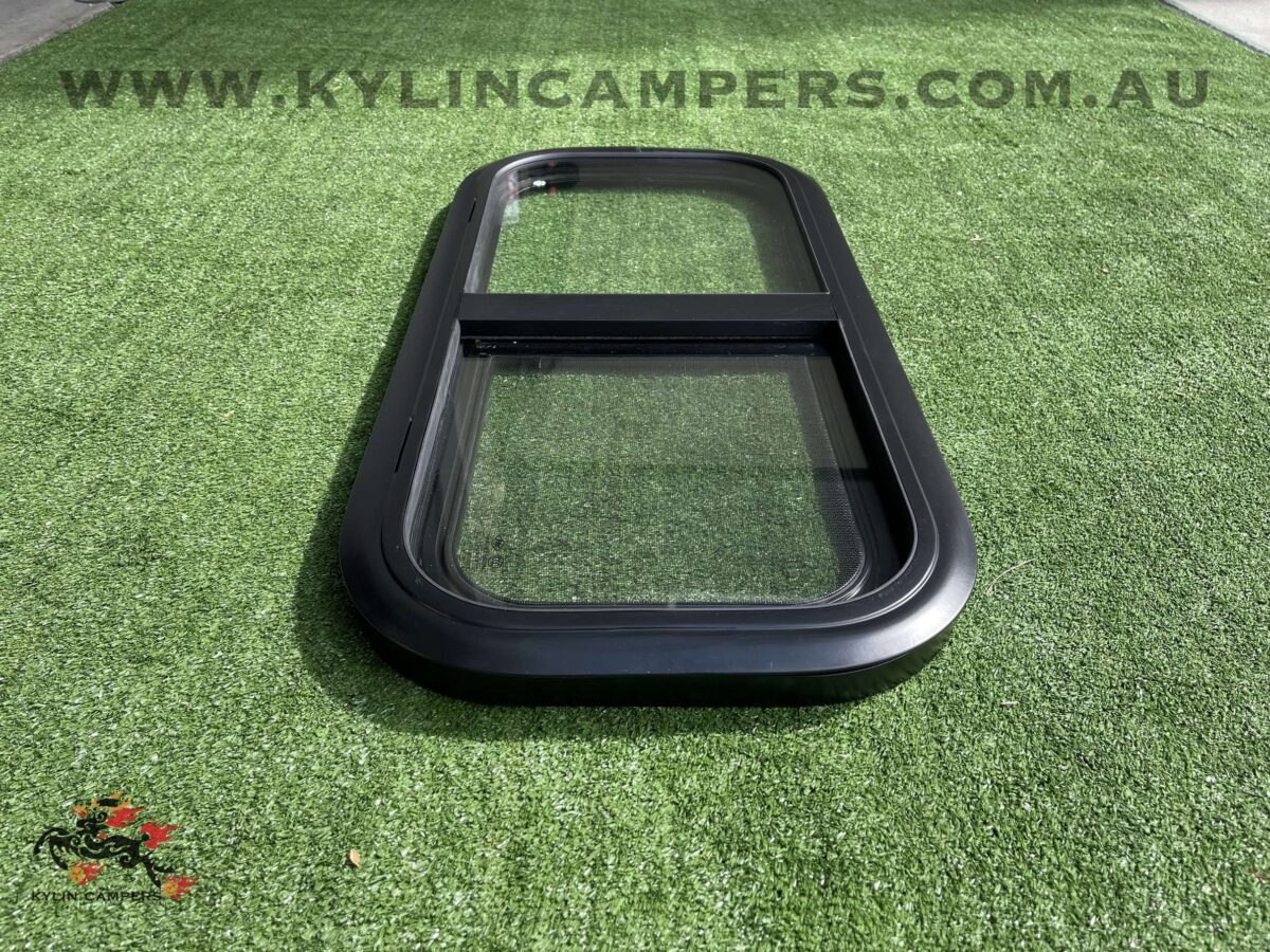 Black Alloy Sliding Window for Caravan or Ute Canopy (750mm x 350mm