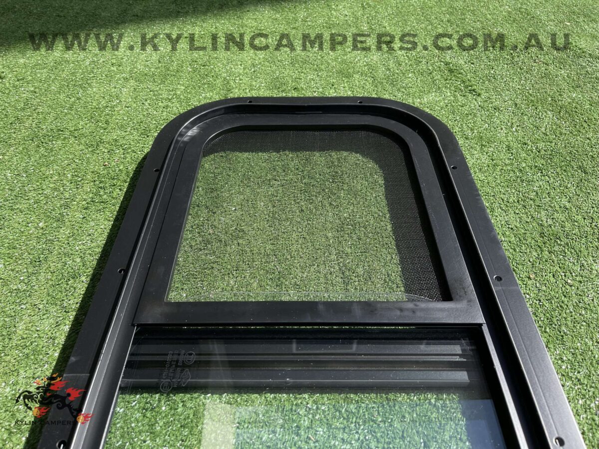 Black Alloy Sliding Window for Caravan or Ute Canopy (750mm x 350mm