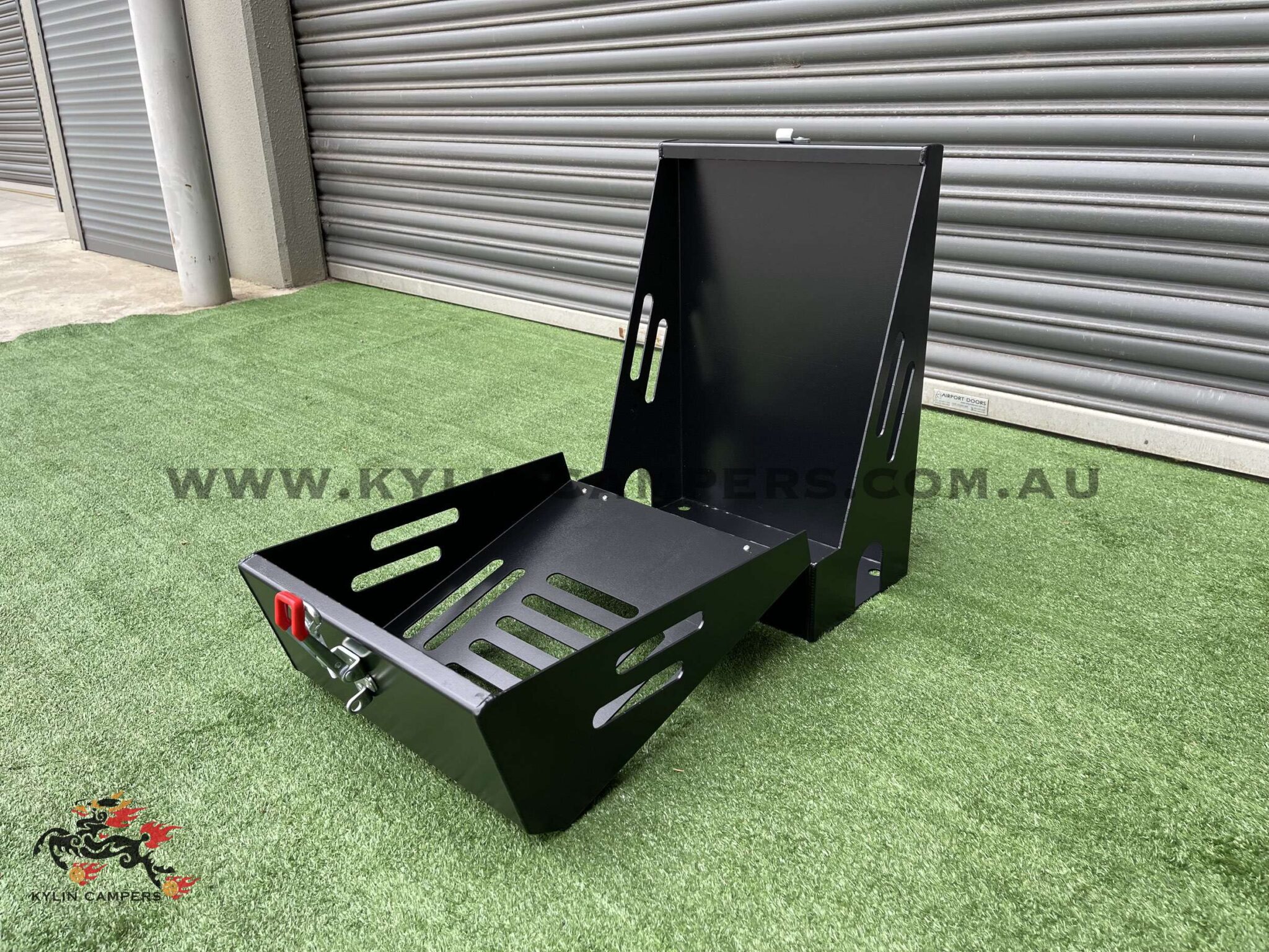 3mm Black Aluminium 20L Lockable Jerry Can Holder for Ute CanopyKylin