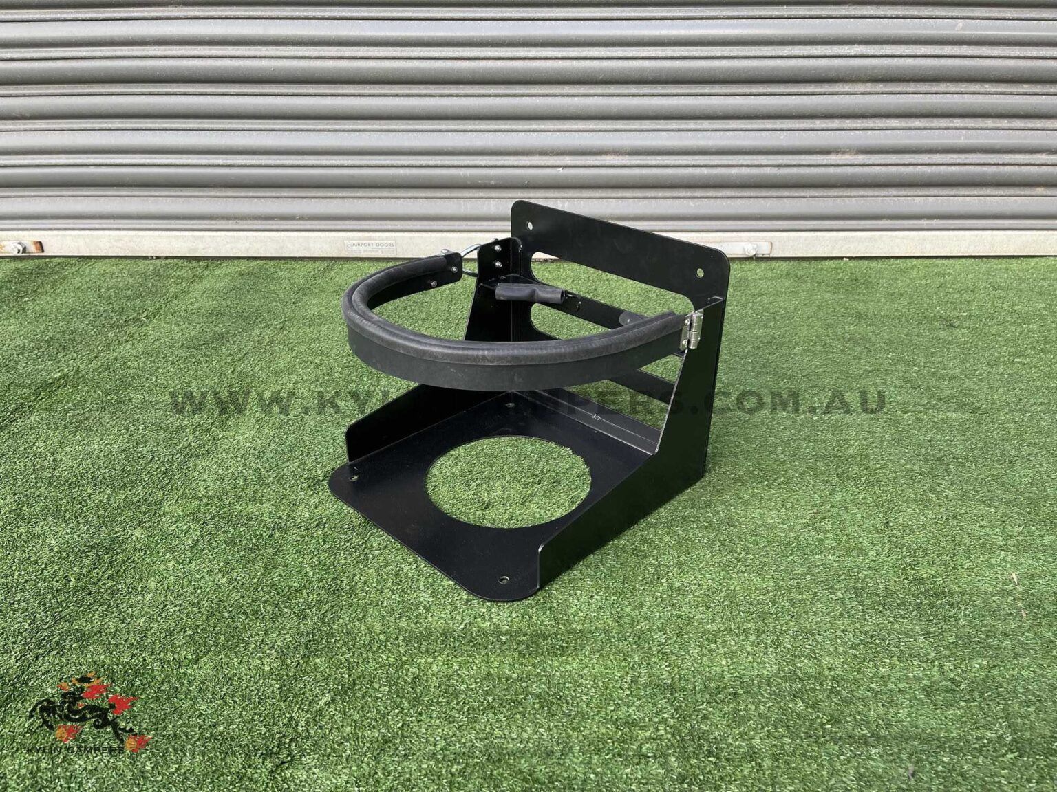Black Gas Bottle Holder for Ute Canopies (3mm) Suit 9kg Gas