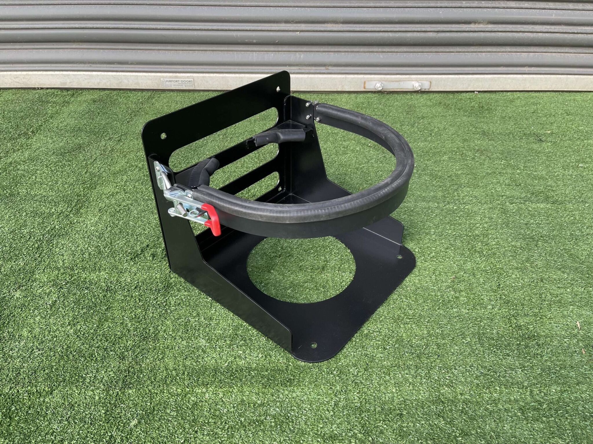 Black Gas Bottle Holder for Ute Canopies (3mm) Suit 9kg Gas