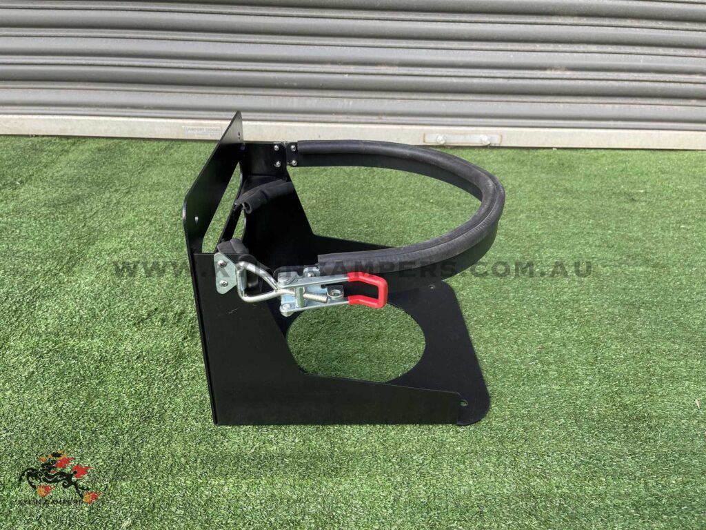 Black Gas Bottle Holder for Ute Canopies (3mm) Suit 9kg Gas