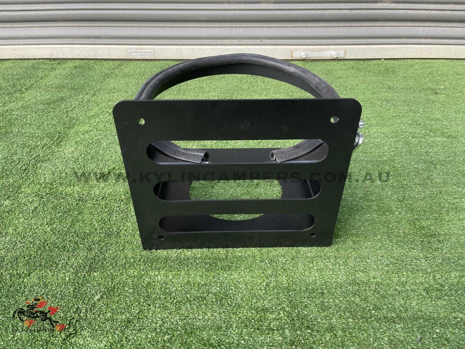 Black Gas Bottle Holder for Ute Canopies (3mm) Suit 9kg Gas