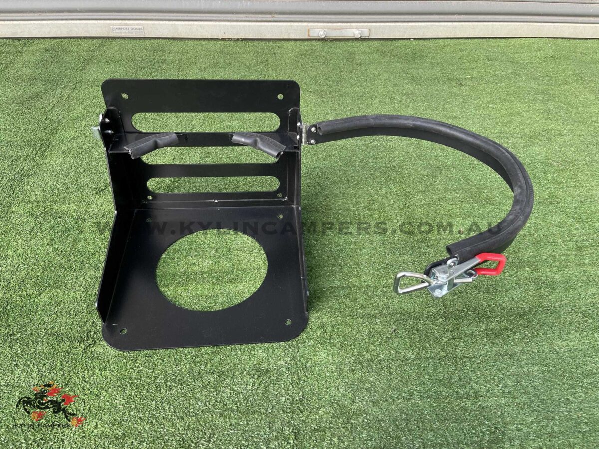Black Gas Bottle Holder for Ute Canopies (3mm) Suit 9kg Gas