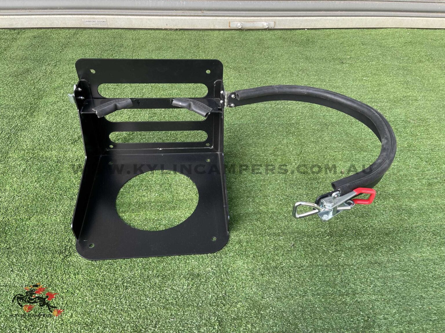 Black Gas Bottle Holder for Ute Canopies (3mm) Suit 9kg Gas
