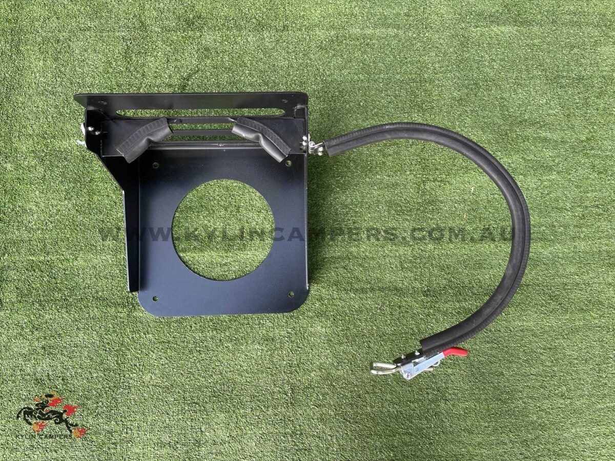 Black Gas Bottle Holder for Ute Canopies (3mm) Suit 9kg Gas