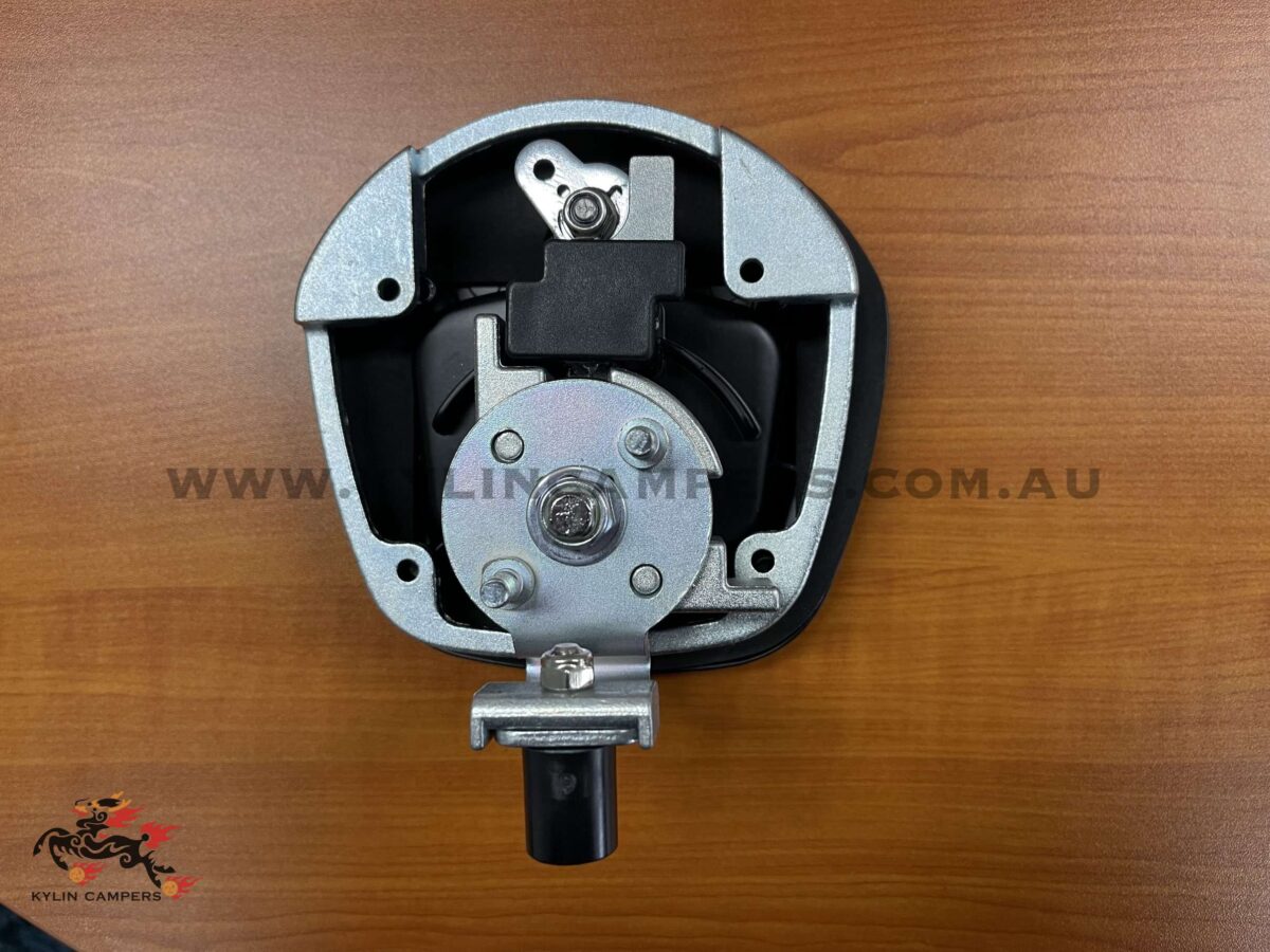 Whale Tail Lock for Ute Canopy in Black (actuator version) Kylin Campers